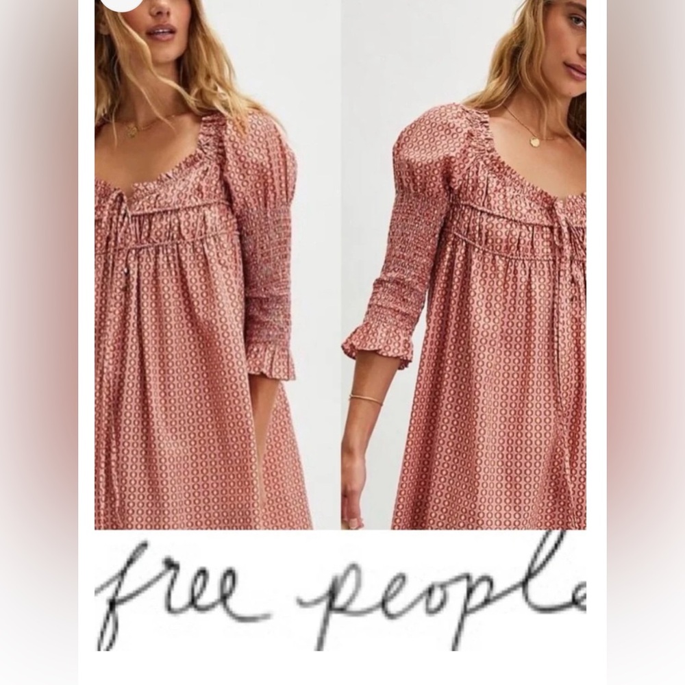Free People Star Dip Long Sleeve Mini Dress
